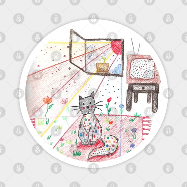 Quarantine Days at Home with my Cat Magnet by Le petit fennec